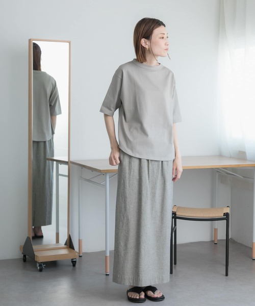 FORK&SPOON(フォークアンドスプーン)の「FORK&SPOON ボトルネック5分袖Tシャツ(Tシャツ/カットソー・レディース・ブラック/ベージュ/ブルー系その他/ホワイト/グレー・1)」の21枚目の写真