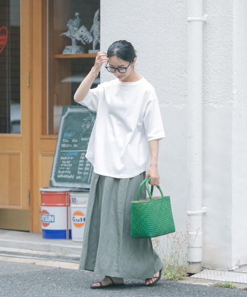 FORK&SPOON(フォークアンドスプーン)の「FORK&SPOON ボトルネック5分袖Tシャツ(Tシャツ/カットソー・レディース・ブラック/ベージュ/ブルー系その他/ホワイト/グレー・1)」の8枚目の写真