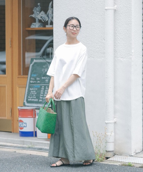 FORK&SPOON(フォークアンドスプーン)の「FORK&SPOON ボトルネック5分袖Tシャツ(Tシャツ/カットソー・レディース・ブラック/ベージュ/ブルー系その他/ホワイト/グレー・1)」の12枚目の写真