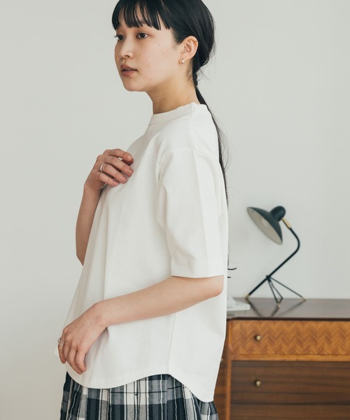 FORK&SPOON(フォークアンドスプーン)の「FORK&SPOON ボトルネック5分袖Tシャツ(Tシャツ/カットソー・レディース・ブラック/ベージュ/ブルー系その他/ホワイト/グレー・1)」の13枚目の写真