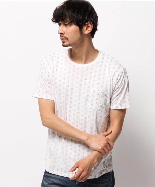OUTLET(アウトレット)の「【CIAOPANIC TYPY】小紋柄ポケットTee(Tシャツ/カットソー・メンズ・レッド・SMALL/MEDIUM)」の1枚目の写真
