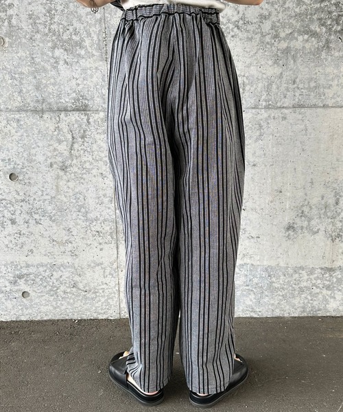 select MOCA by son（セレクトモカバイソン）の「ストライプセンタータックパンツ（スラックス・レディース・グレー/ブラック/ブラウン・FREE）」の12枚目の写真