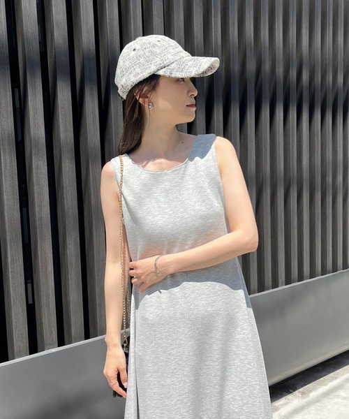 one after another NICE CLAUP（ワンアフターアナザーナイスクラップ）の「エンブレム付きツイードキャップ（キャップ・レディース・グレー/ブラック/アイボリー・FREE）」の15枚目の写真