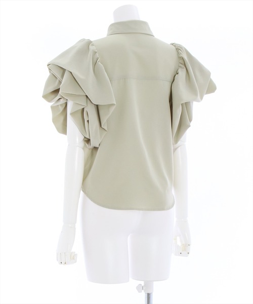 clear（クリア）の「ボリュームフリルノースリーブブラウス≪STAY  