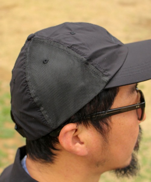 grn(ジーアールエヌ)の「grn outdoor ジーアールエヌ アウトドア MUSHI MUSHI CAP メッシュキャップ(キャップ・メンズ・ブラック/ブラウン・FREE)」の4枚目の写真