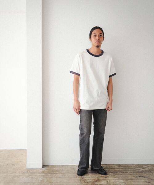 BEAMS（ビームス）の「BEAMS / フェード リンガーTシャツ（Tシャツ/カットソー・メンズ・ホワイト/グレー系その他・S/M/L/XL）」の9枚目の写真