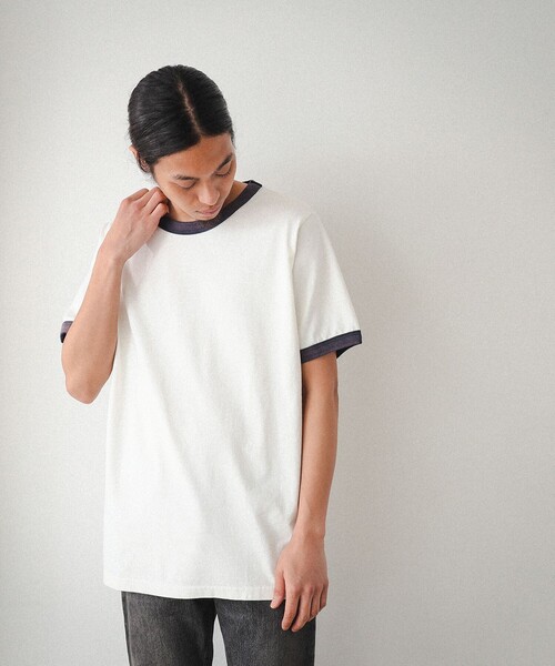 BEAMS（ビームス）の「BEAMS / フェード リンガーTシャツ（Tシャツ/カットソー・メンズ・ホワイト/グレー系その他・S/M/L/XL）」の10枚目の写真