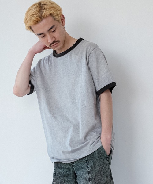 BEAMS（ビームス）の「BEAMS / フェード リンガーTシャツ（Tシャツ/カットソー・メンズ・ホワイト/グレー系その他・S/M/L/XL）」の5枚目の写真
