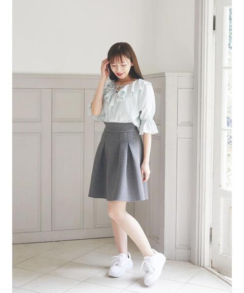 新品ourhome アワーホーム播州織のフリルブラウス Emiさん着用シャツ