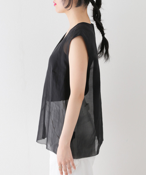 plage（プラージュ）の「【R’IAM】ノースリーブ ブラウス（シャツ/ブラウス・レディース・アイボリー/ブラック・FREE）」の13枚目の写真