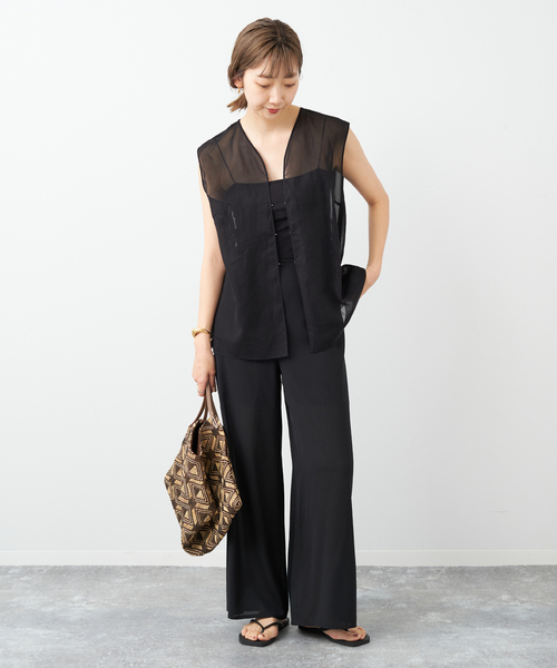 plage（プラージュ）の「【R’IAM】ノースリーブ ブラウス（シャツ/ブラウス・レディース・アイボリー/ブラック・FREE）」の5枚目の写真