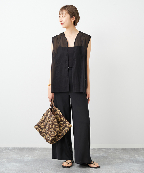 plage（プラージュ）の「【R’IAM】ノースリーブ ブラウス（シャツ/ブラウス・レディース・アイボリー/ブラック・FREE）」の6枚目の写真