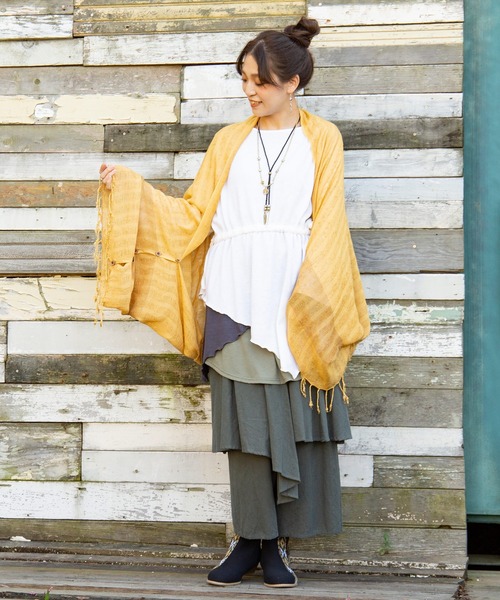 チャイハネ(チャイハネ)の「【チャイハネ】スールWAYストール(ストール/ショール・レディース・マスタード/ネイビー/グリーン/ブラック/グレー/ホワイト・FREE)」の11枚目の写真