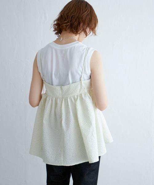 notch.(ノッチ)の「ふくれジャガードペプラムキャミソール(キャミソール・レディース・ブラック/オフホワイト・M)」の15枚目の写真