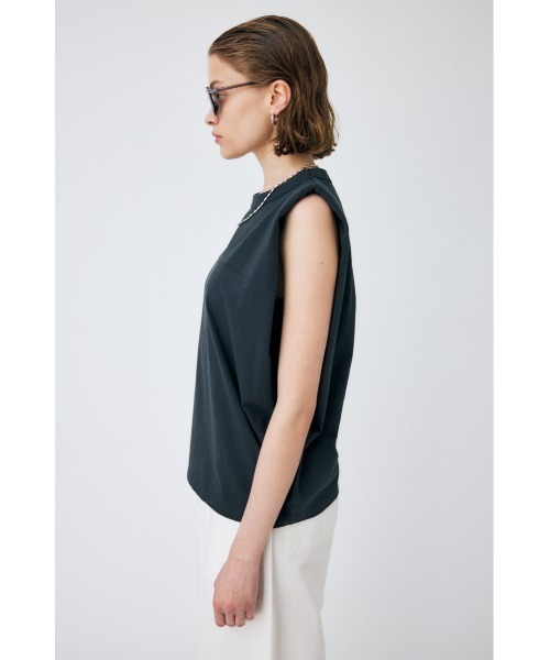 MOUSSY（マウジー）の「PADDED SHOULDER タンクトップ（タンクトップ・レディース・ライトブラック/ライム/ターコイズブルー/ホワイト・FREE）」の7枚目の写真