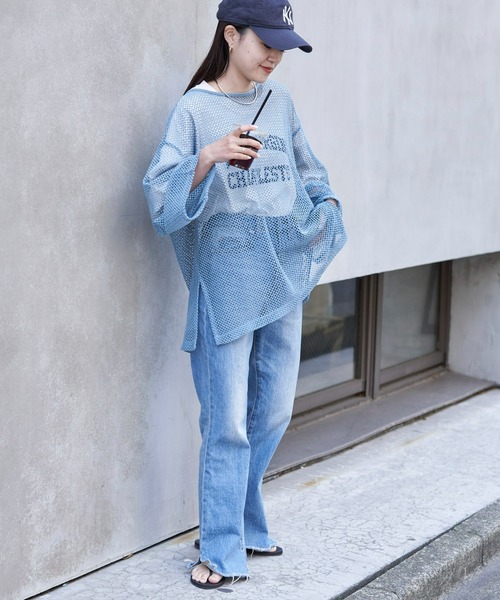 CIAOPANIC TYPY（チャオパニックティピー）の「【リバイバル/WEB限定】2WAYコットンメッシュ編みリボンカーディガン（カーディガン/ボレロ・レディース・ブラック/サックスブルー/アイボリー/ブラウン/ピンク/オレンジ/ライム/ベージュ・ONE SIZE）」の12枚目の写真