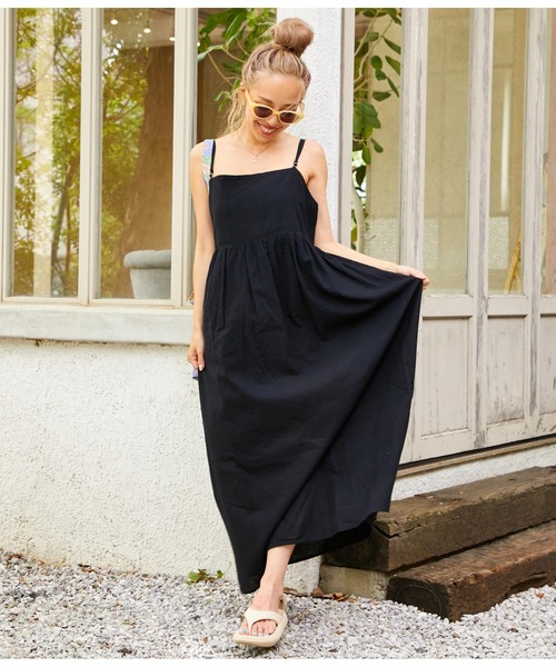 anap mimpi（アナップミンピ）の「リネンタッチウエスト切替キャミワンピース（ワンピース・レディース・ピンク/ブラック/ブルー・FREE）」の19枚目の写真