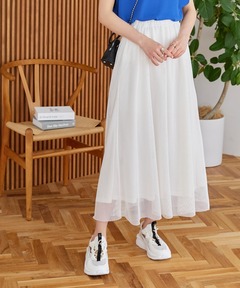 【新品】anuans ラップデザインシアーボリュームスカート アイボリー M anuans｜ラップデザインシアーボリュームスカート | Rakuten