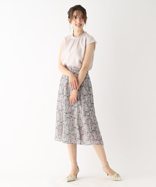 index（インデックス）の「◆フリルハイネックブラウス【イージーケア/吸水速乾/洗濯機洗い可】（シャツ/ブラウス・レディース・ベージュ/ネイビー/ダークオレンジ/ホワイト系9/ブルー系5・40/38/42/36）」の22枚目の写真