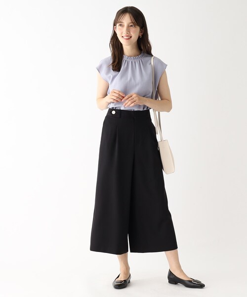 index（インデックス）の「◆フリルハイネックブラウス【イージーケア/吸水速乾/洗濯機洗い可】（シャツ/ブラウス・レディース・ベージュ/ネイビー/ダークオレンジ/ホワイト系9/ブルー系5・40/38/42/36）」の20枚目の写真