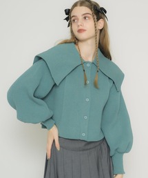 big collar knit cardigan/big襟ニットカーディガン