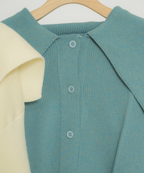 idem（イデム）の「big collar knit cardigan/big襟ニットカーディガン（カーディガン/ボレロ・レディース・アイボリー/ブルー・FREE）」の17枚目の写真