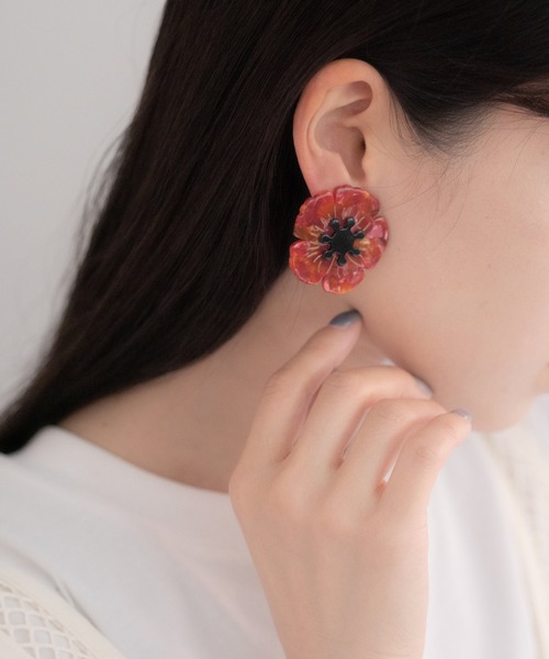 ear PAPILLONNER（イアパピヨネ）の「アセチフラワーイヤリング（イヤリング・レディース・レッド/イエロー・FREE）」の14枚目の写真