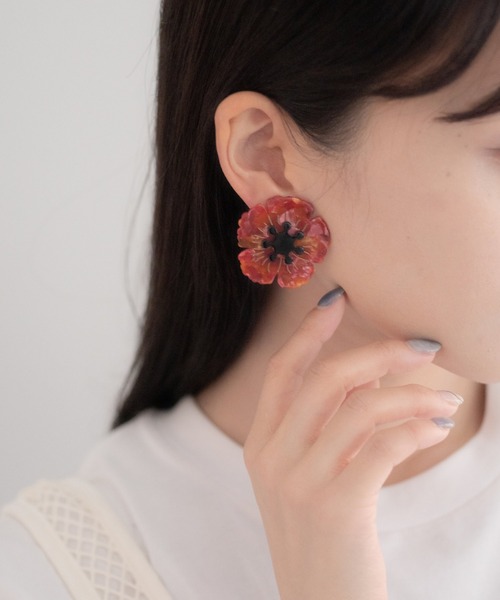 ear PAPILLONNER（イアパピヨネ）の「アセチフラワーイヤリング（イヤリング・レディース・レッド/イエロー・FREE）」の18枚目の写真