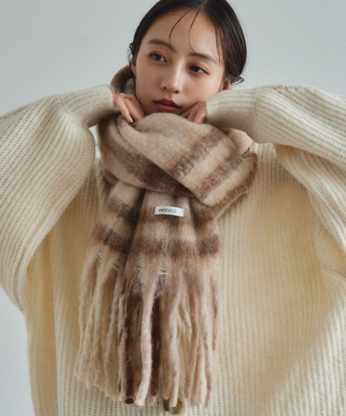 セール】タータンチェックボリュームマフラー（マフラー）｜VANNIE U