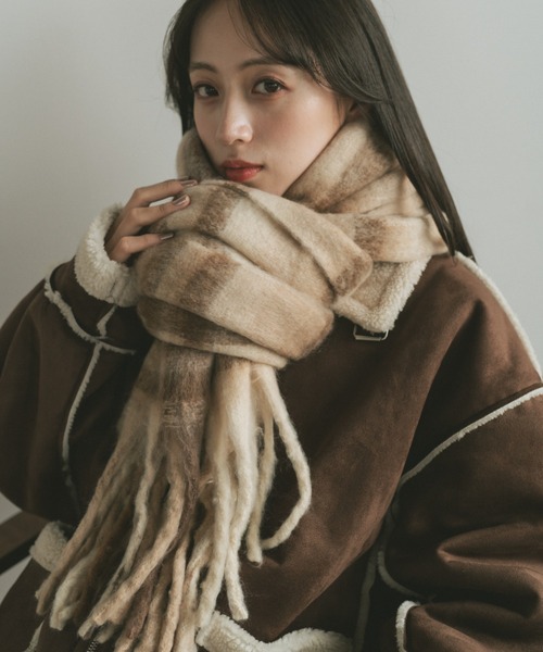 セール】タータンチェックボリュームマフラー（マフラー）｜VANNIE U