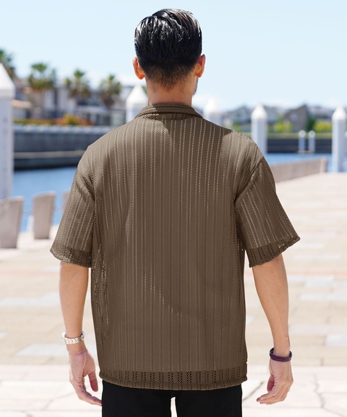 jiggys shop(ジギーズショップ)の「透かし編み シア―シャツ 半袖シャツ(シャツ/ブラウス・メンズ・ブラック/モカ・MEDIUM/LARGE/X-LARGE)」の12枚目の写真