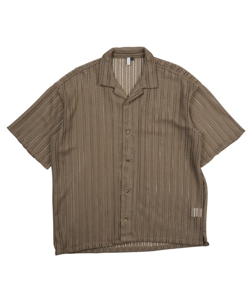 jiggys shop(ジギーズショップ)の「透かし編み シア―シャツ 半袖シャツ(シャツ/ブラウス・メンズ・ブラック/モカ・MEDIUM/LARGE/X-LARGE)」の5枚目の写真