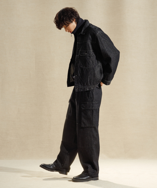 ADAM ET ROPE'（アダムエロペ）の「【コットンUSA】ビックシルエット デニムジャケット / セットアップ対応 / ユニセックス（デニムジャケット・メンズ・ネイビー/ブラック系その他・M/XL/L）」の11枚目の写真