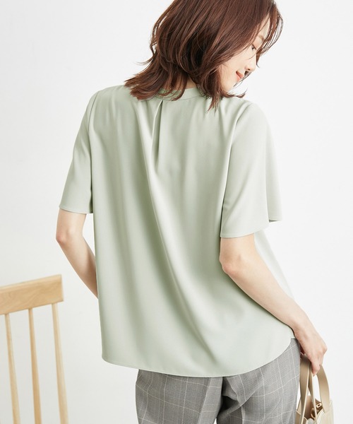 ROPE' PICNIC(ロペピクニック)の「洗濯機OK/サラサラボウタイ風ブラウス(シャツ/ブラウス・レディース・オフホワイト/ラベンダー/サックスブルー/ライトグリーン・38)」の11枚目の写真