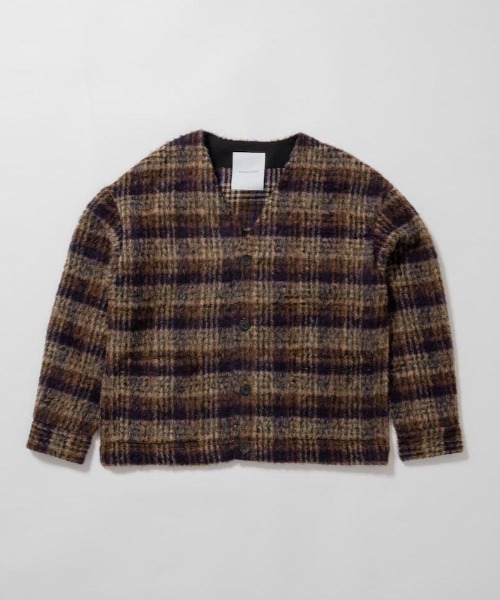 Enharmonic TAVERN(エンハーモニックタヴァーン)の「Mohair cardigan(カーディガン/ボレロ・メンズ・パープル/ブルー・44/46/48)」の2枚目の写真