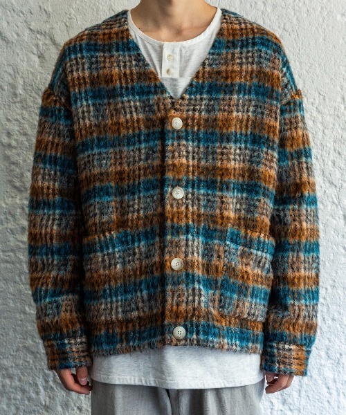 Enharmonic TAVERN(エンハーモニックタヴァーン)の「Mohair cardigan(カーディガン/ボレロ・メンズ・パープル/ブルー・44/46/48)」の3枚目の写真