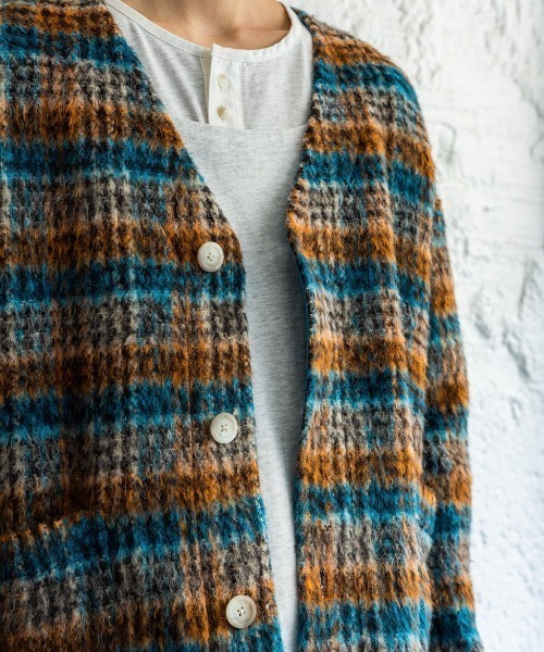 Enharmonic TAVERN(エンハーモニックタヴァーン)の「Mohair cardigan(カーディガン/ボレロ・メンズ・パープル/ブルー・44/46/48)」の12枚目の写真