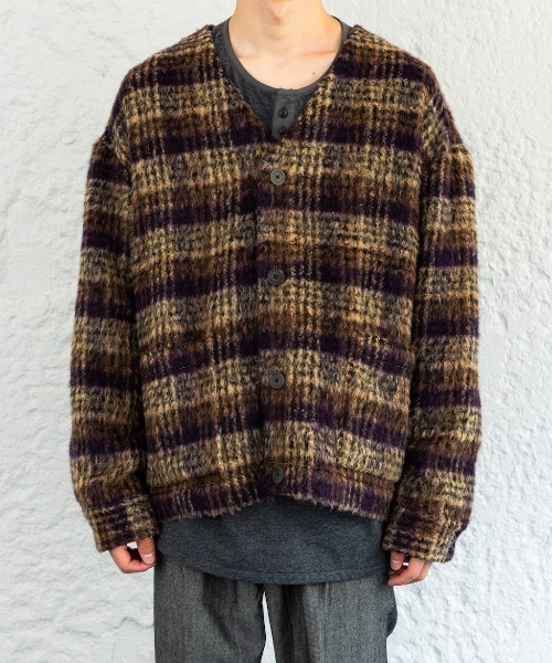 Enharmonic TAVERN(エンハーモニックタヴァーン)の「Mohair cardigan(カーディガン/ボレロ・メンズ・パープル/ブルー・44/46/48)」の16枚目の写真