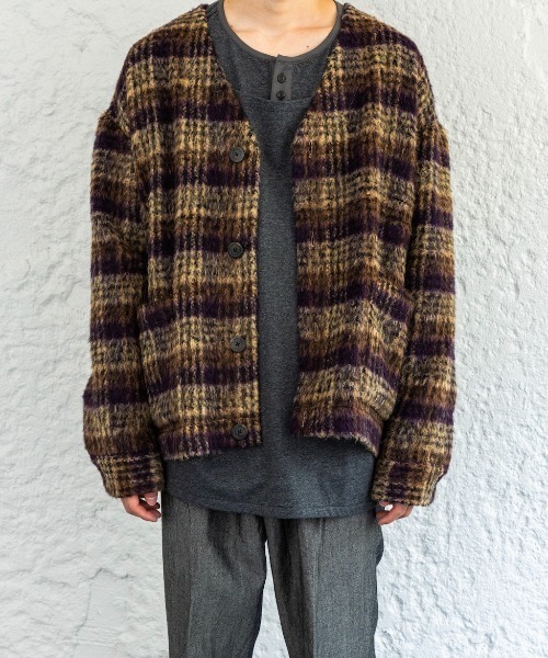 Enharmonic TAVERN(エンハーモニックタヴァーン)の「Mohair cardigan(カーディガン/ボレロ・メンズ・パープル/ブルー・44/46/48)」の17枚目の写真