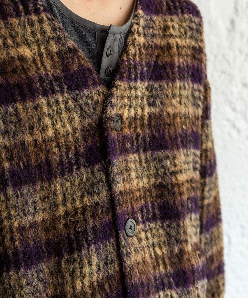 Enharmonic TAVERN(エンハーモニックタヴァーン)の「Mohair cardigan(カーディガン/ボレロ・メンズ・パープル/ブルー・44/46/48)」の22枚目の写真
