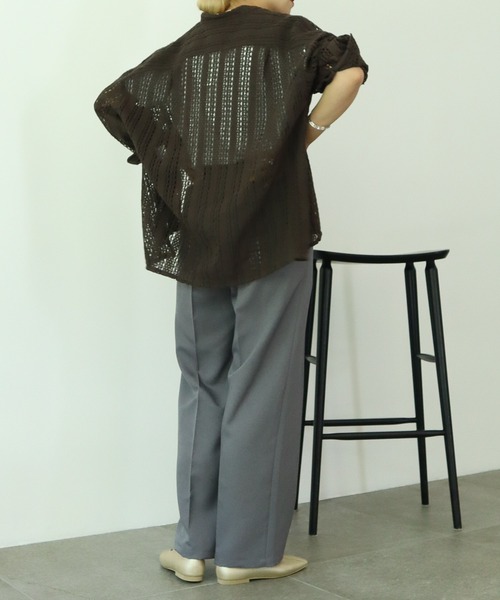 AMERICAN HOLIC（アメリカンホリック）の「バンドカラーレースシャツ（シャツ/ブラウス・レディース・アイボリー/ブラック/ブラウン・M/L）」の17枚目の写真