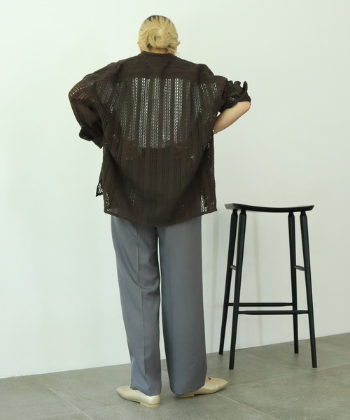 AMERICAN HOLIC（アメリカンホリック）の「バンドカラーレースシャツ（シャツ/ブラウス・レディース・アイボリー/ブラック/ブラウン・M/L）」の18枚目の写真