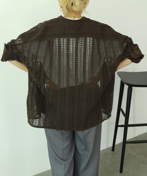 AMERICAN HOLIC（アメリカンホリック）の「バンドカラーレースシャツ（シャツ/ブラウス・レディース・アイボリー/ブラック/ブラウン・M/L）」の22枚目の写真