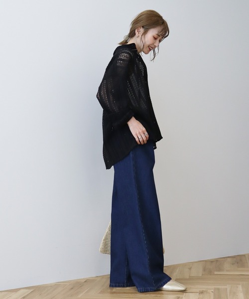 AMERICAN HOLIC（アメリカンホリック）の「バンドカラーレースシャツ（シャツ/ブラウス・レディース・アイボリー/ブラック/ブラウン・M/L）」の12枚目の写真