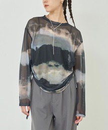 ANAP | ニュアンス柄サイドシャーリングシアートップス(Tシャツ/カットソー)
