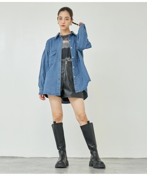 ANAP(アナップ)の「ニュアンス柄サイドシャーリングシアートップス(Tシャツ/カットソー・レディース・ブラック/ブラウン・FREE)」の8枚目の写真