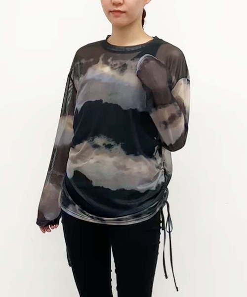 ANAP(アナップ)の「ニュアンス柄サイドシャーリングシアートップス(Tシャツ/カットソー・レディース・ブラック/ブラウン・FREE)」の22枚目の写真