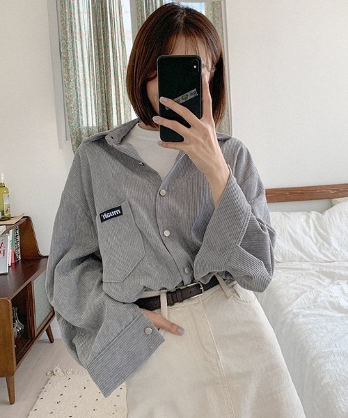 A'GEM/9 × .kom『muah muah/ムーアムーア』 CORDUROY OVER FIT SHIRT/コーデュロイ オーバーフィット チェックシャツ(シャツ/ブラウス)|muahmuah(ムーアムーア) A'GEM/9 × .kom『muah muah/ムーアムーア』 CORDUROY OVER FIT SHIRT/コーデュロイ オーバーフィット チェックシャツ(シャツ/ブラウス)|muahmuah(ムーアムーア)