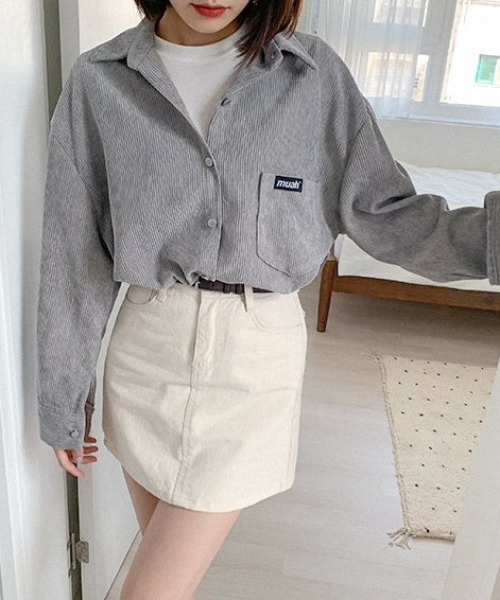 A'GEM/9 × .kom『muah muah/ムーアムーア』 CORDUROY OVER FIT SHIRT/コーデュロイ オーバーフィット チェックシャツ(シャツ/ブラウス)|muahmuah(ムーアムーア) A'GEM/9 × .kom『muah muah/ムーアムーア』 CORDUROY OVER FIT SHIRT/コーデュロイ オーバーフィット チェックシャツ(シャツ/ブラウス)|muahmuah(ムーアムーア)