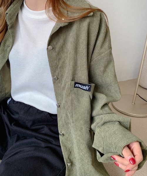 A'GEM/9 × .kom『muah muah/ムーアムーア』 CORDUROY OVER FIT SHIRT/コーデュロイ オーバーフィット チェックシャツ(シャツ/ブラウス)|muahmuah(ムーアムーア) A'GEM/9 × .kom『muah muah/ムーアムーア』 CORDUROY OVER FIT SHIRT/コーデュロイ オーバーフィット チェックシャツ(シャツ/ブラウス)|muahmuah(ムーアムーア)